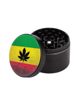Grinder 'V-Syndicate' Rasta Leaf - 4Part Ø-55mm