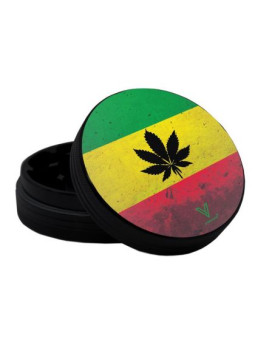 Grinder 'V-Syndicate' Rasta Leaf - 2Part Ø-55mm