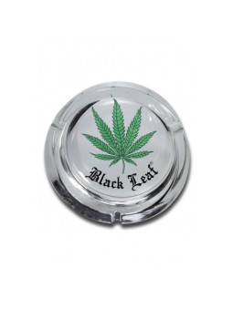 Scrumiera Glass 'Black Leaf' Ø 160mm H 55mm