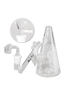 Bong 'Black Leaf' Bubbler Herbs Oil H-150mm