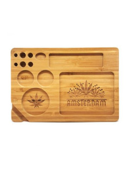 Tava de Rulat 'Amsterdam Cannabis' Bamboo