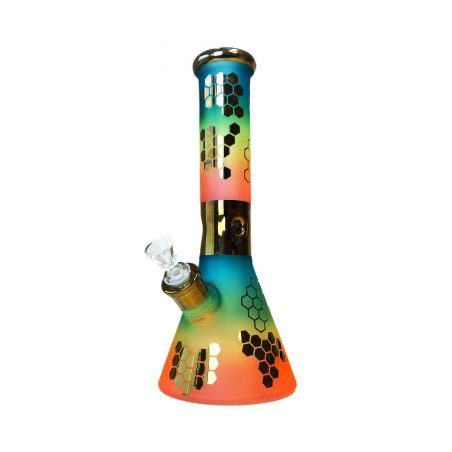 Bong 'BlackSheep' Rainbow Bee Hexagon H--320mm