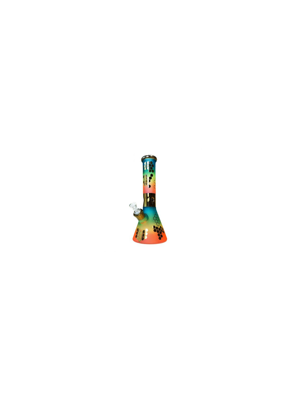 Bong 'BlackSheep' Rainbow Bee Hexagon H--320mm