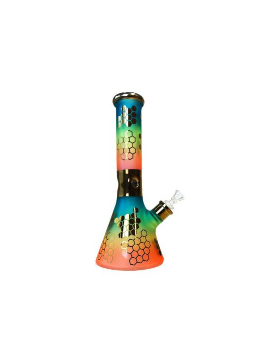 Bong 'BlackSheep' Rainbow Bee Hexagon H--320mm
