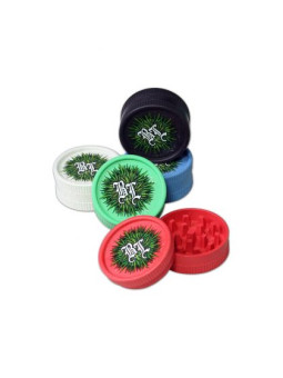 Grinder 'Black Leaf' Hemp Plastic 'Bio-Degradable' - 2Part Ø-63mm