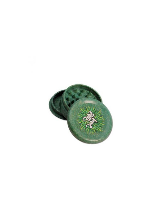 Grinder 'Black Leaf' Hemp Plastic 'Bio-Degradable' - 3Part Ø-60mm