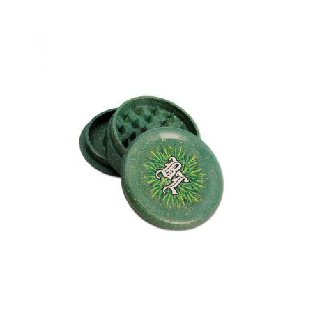 Grinder 'Black Leaf' Hemp Plastic 'Bio-Degradable' - 3Part Ø-60mm