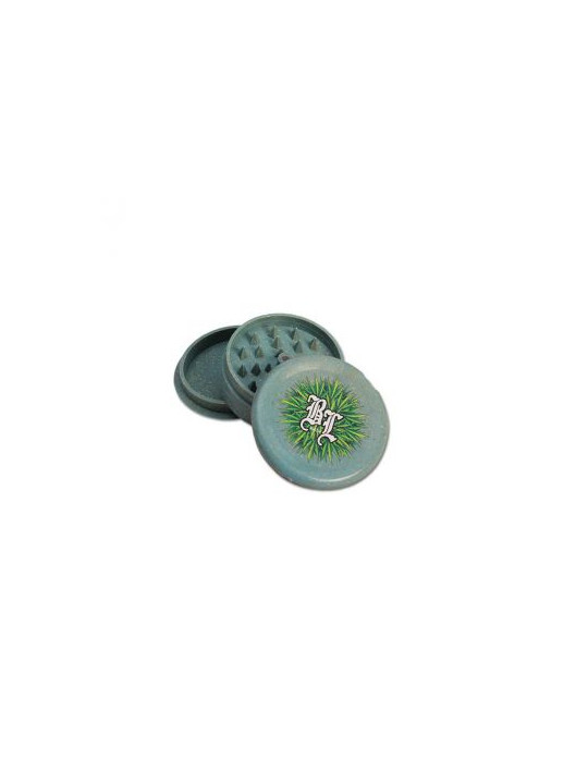 Grinder 'Black Leaf' Hemp Plastic 'Bio-Degradable' - 3Part Ø-60mm