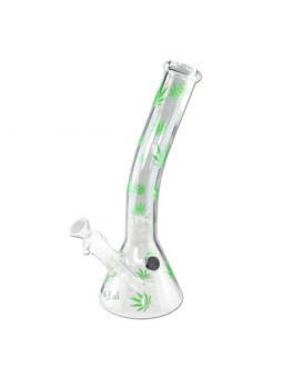 Bong 'Black Leaf' Beaker Leaves Bent H-300mm