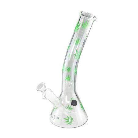 Bong 'Black Leaf' Beaker Leaves Bent H-300mm