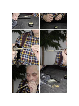 Pipa Vaporizator Mecanic 'Black Leaf' Shots - Long