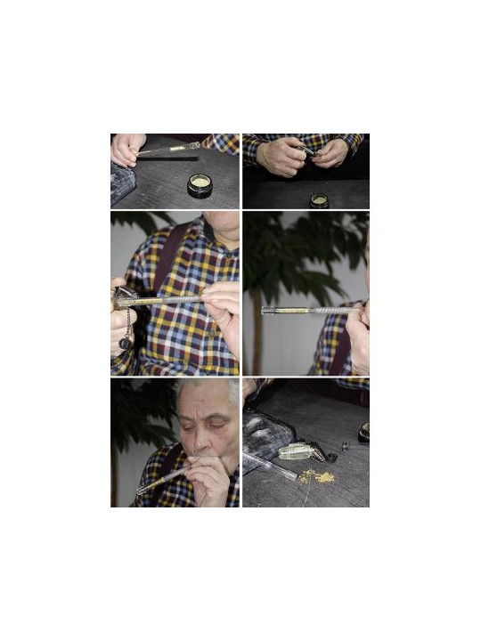 Pipa Vaporizator Mecanic 'Black Leaf' Shots - Long
