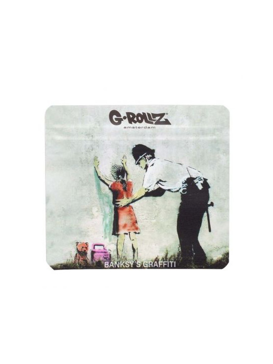 Pungi Zipp Anti-miros Banksy 'Girl Being Frisked' 90x80 mm