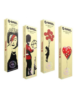 Foite King Size Slim G-Rollz Banksy's Graffiti - Din Canepa Organica Extra-subtiri