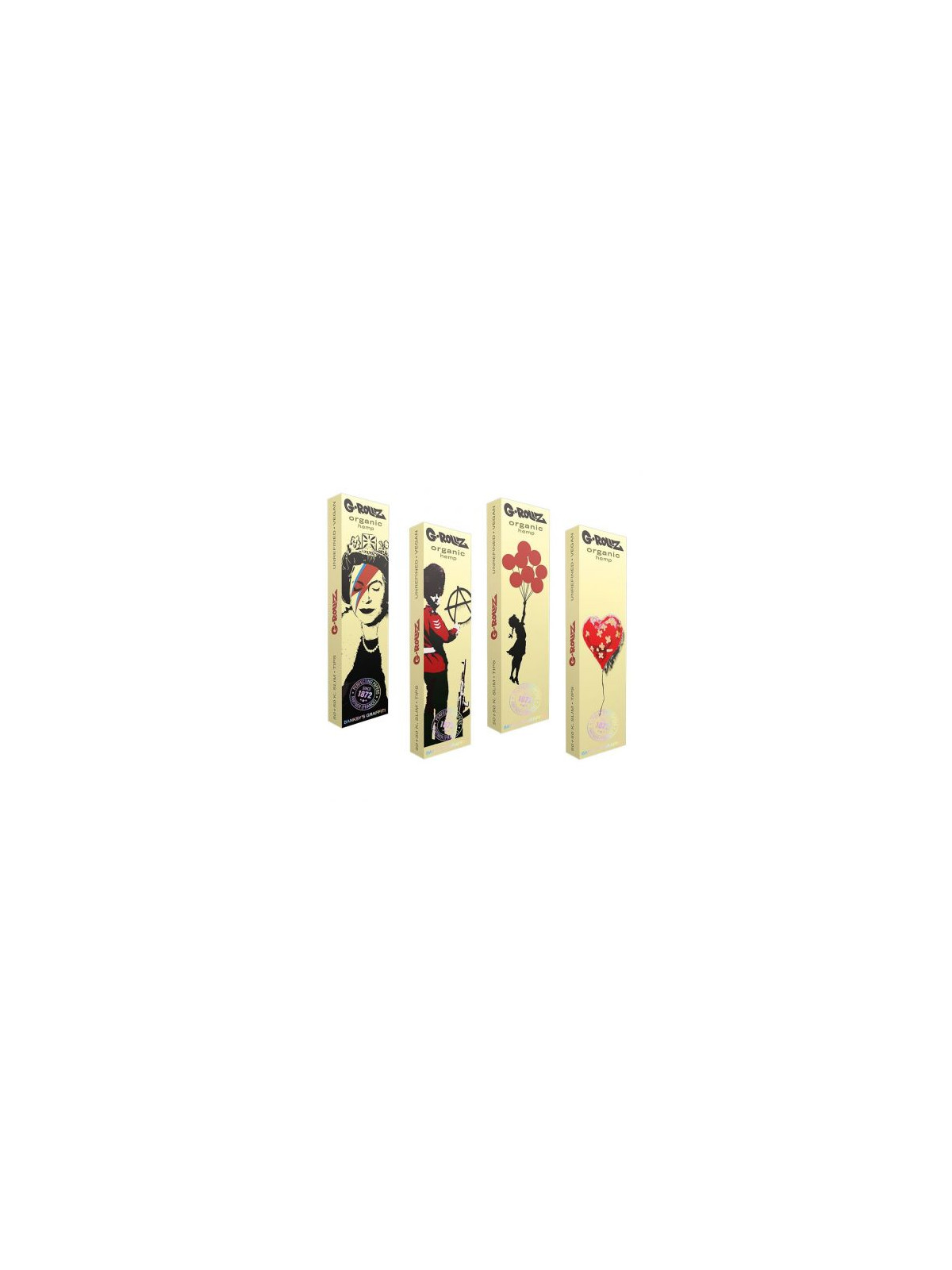 Foite King Size Slim G-Rollz Banksy's Graffiti - Din Canepa Organica Extra-subtiri