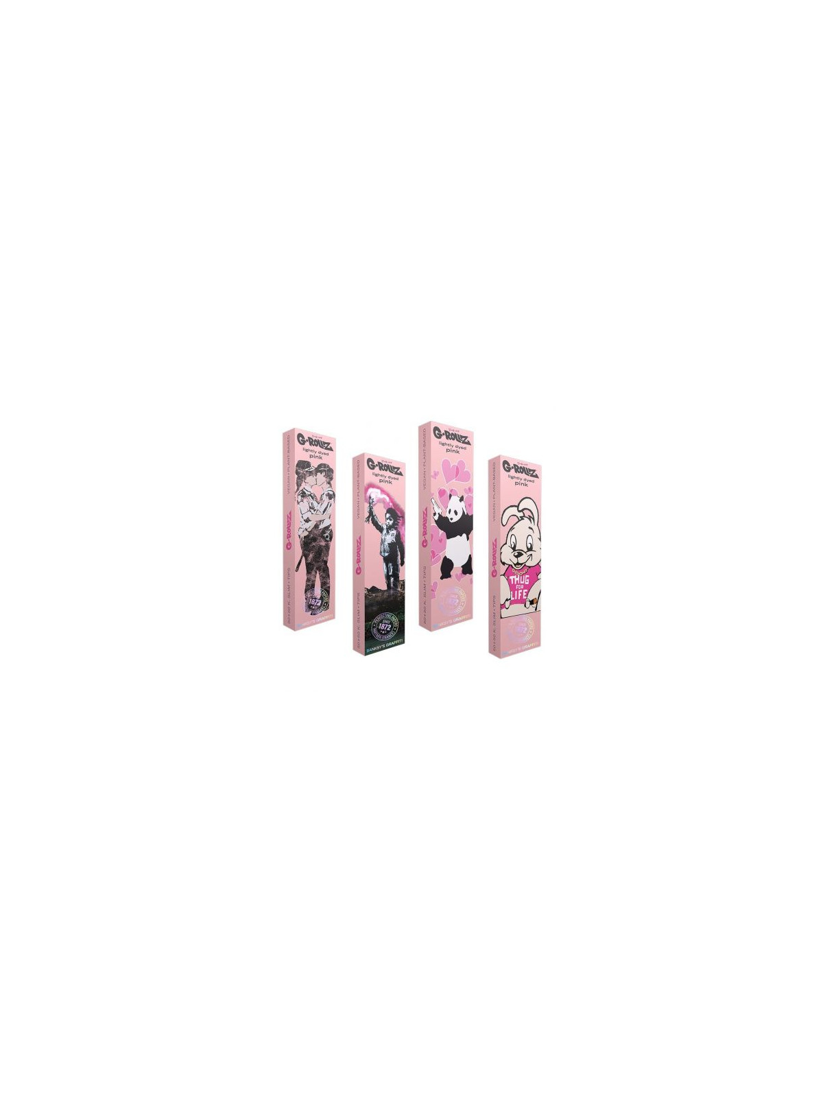 Foite King Size Slim Roz G-Rollz Banksy's Graffiti + filtre