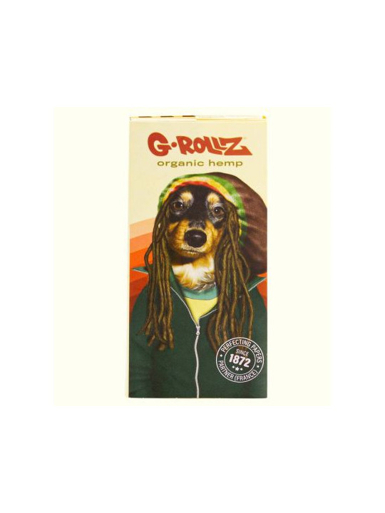 Foite King Size Slim G-Rollz 'Reggae Rap' din canepa organica cu santier si filtre