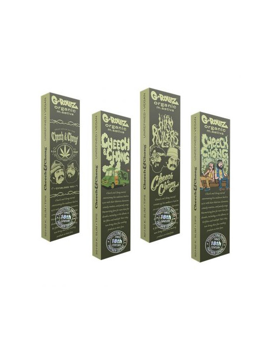 Foite King Size Slim cu Filtre G-ROLLZ Organic M. Sativa Cheech & Chong