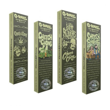 Foite King Size Slim cu Filtre G-ROLLZ Organic M. Sativa Cheech & Chong