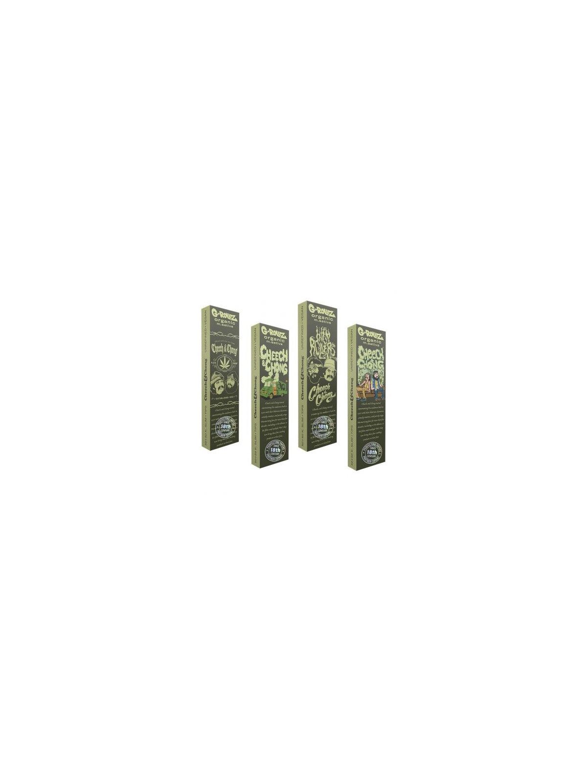 Foite King Size Slim cu Filtre G-ROLLZ Organic M. Sativa Cheech & Chong