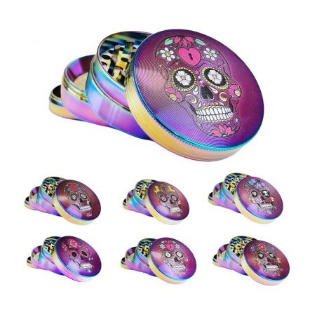 Grinder metalic 'Rainbow Mexican Skulls'- 4part Ø-50mm