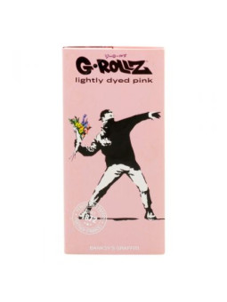 Foite King Size Slim G-Rollz 'Banksy's Graffiti' Roz cu santier si filtre
