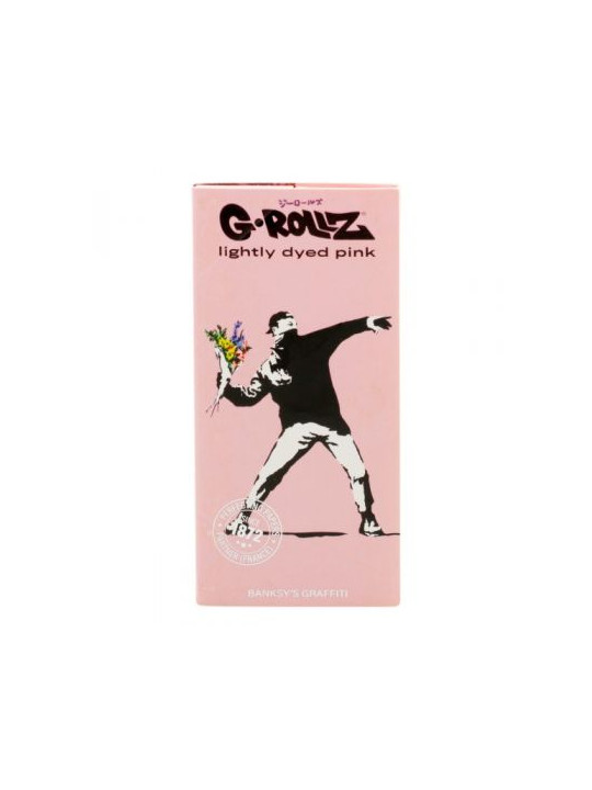 Foite King Size Slim G-Rollz 'Banksy's Graffiti' Roz cu santier si filtre