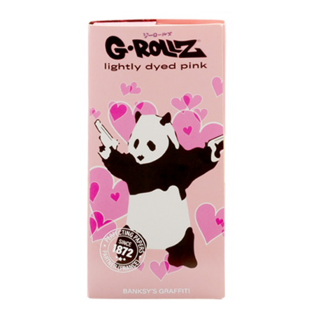 Foite King Size Slim G-ROLLZ Banksy's Graffiti 'Panda' Roz cu santier si filtre