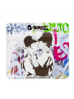 Pungi Zipp Anti-miros Banksy 'Cop on Cop' 90x80 mm