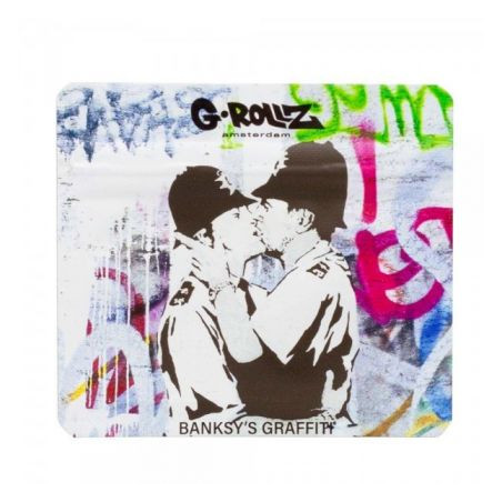 Pungi Zipp Anti-miros Banksy 'Cop on Cop' 90x80 mm