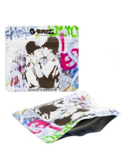 Pungi Zipp Anti-miros Banksy 'Cop on Cop' 90x80 mm