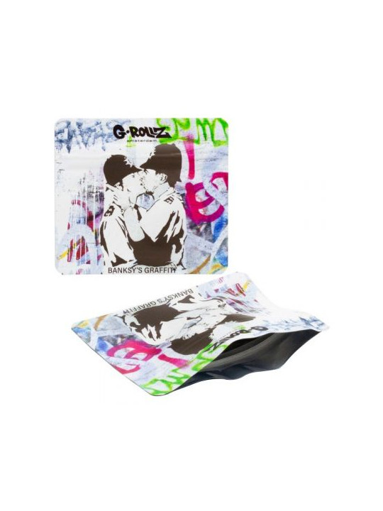 Pungi Zipp Anti-miros Banksy 'Cop on Cop' 90x80 mm