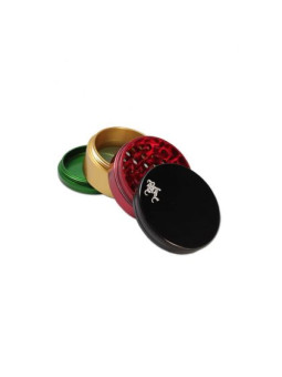 Grinder 'Black Leaf' Rasta 'Medium' - 4Part Ø-49mm