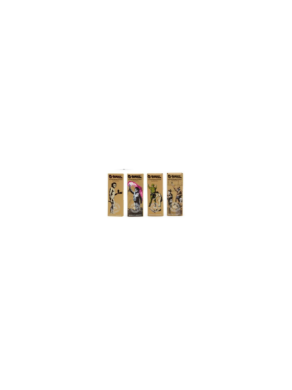 Foite King Size Slim G-Rollz Banksy Set - 1¼ Bio Canepa Organica cu filtre