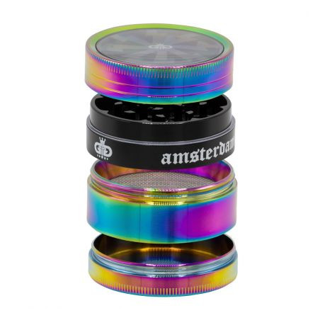 Grinder Grace Glass 'crank and window' Rainbow Mic - 4part Ø-50mm