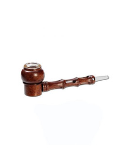 Pipa 'Wood' cu Bol de Sticla - 140mm.