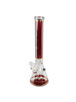 BLAZE GLASS Flask Bong Ice 9mm red golden H-470mm