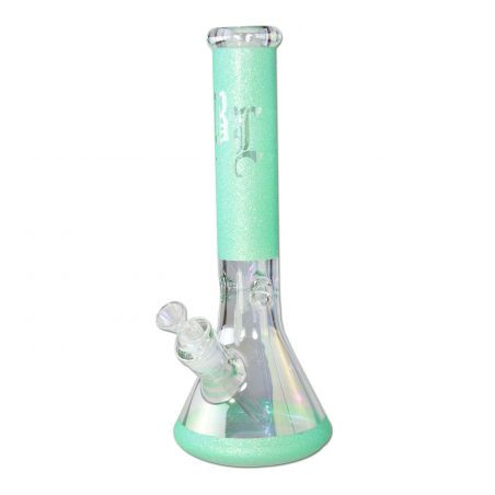 Black Leaf Beaker Bong Ice Glitzy Glitter H-350mm