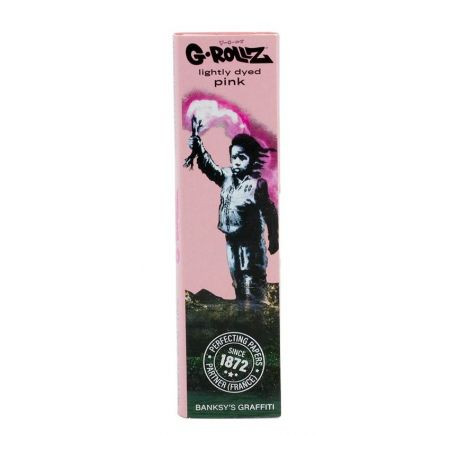 Foite King Size Slim Roz G-ROLLZ Banksy's Graffiti 'Torch Boy' + filtre