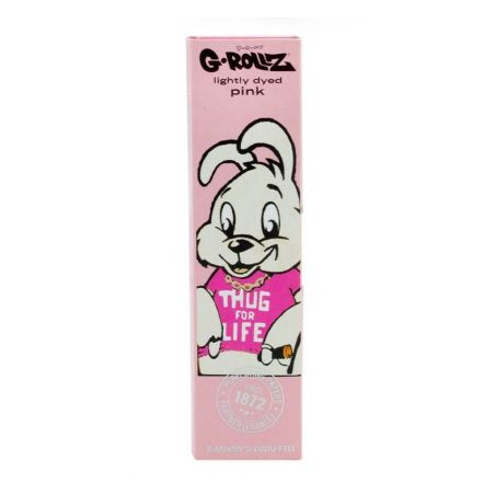 Foite King Size Slim Roz G-ROLLZ Banksy's Graffiti 'Thug Life' + filtre