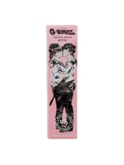 Foite King Size Slim Roz G-ROLLZ Banksy's Graffiti 'Police Kiss' + filtre