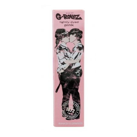 Foite King Size Slim Roz G-ROLLZ Banksy's Graffiti 'Police Kiss' + filtre