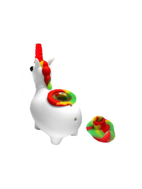 Pipa Unicorn Alb din Silicon