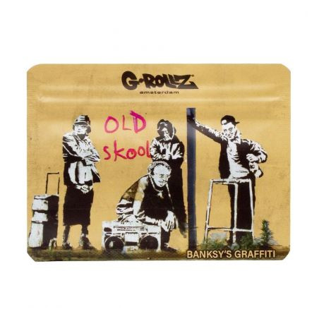 Pungi Zip Anti-miros Banksy's 'Old Skool' 105x80 mm
