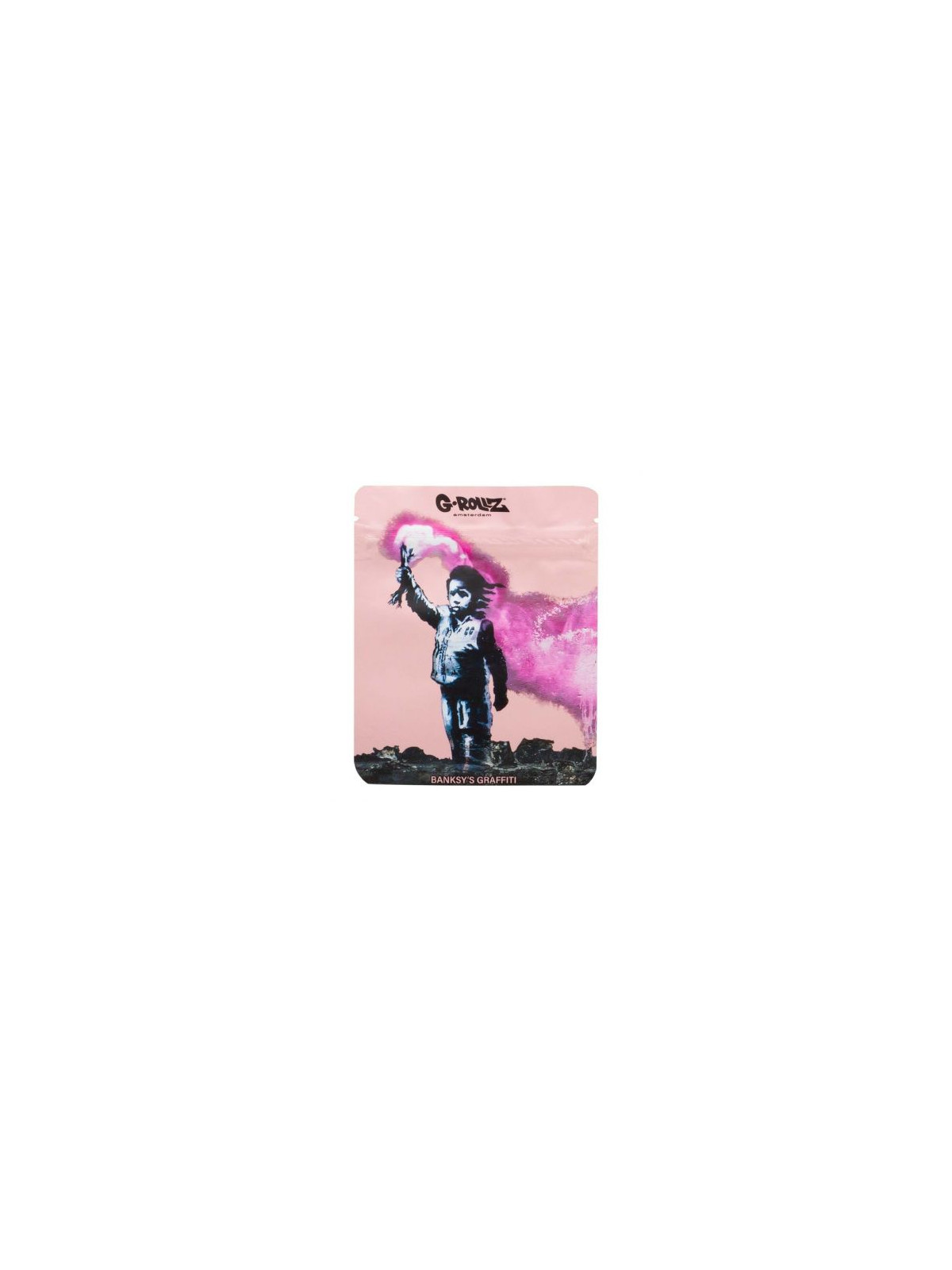 Pungi Zip Anti-miros Banksy's 'Torch Boy' 100x125mm