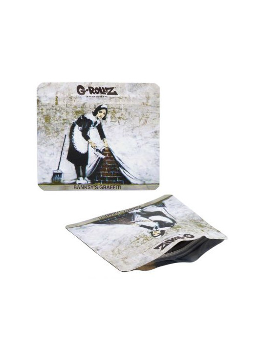 Pungi zipp anti-miros Banksy's 'Camden Maid' 90x80 mm