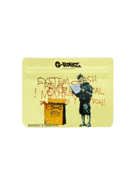 Pungi zipp anti-miros Banksy's 'Ikea Punk' 105x80 mm