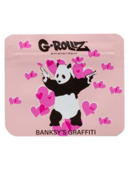 Pungi zipp anti-miros Banksy's Graffiti 'Panda Gunnin' 70x60mm
