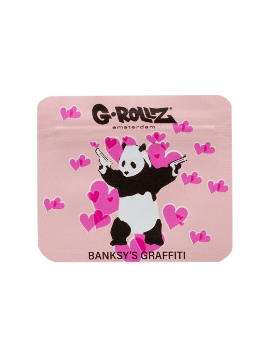 Pungi zipp anti-miros Banksy's Graffiti 'Panda Gunnin' 70x60mm