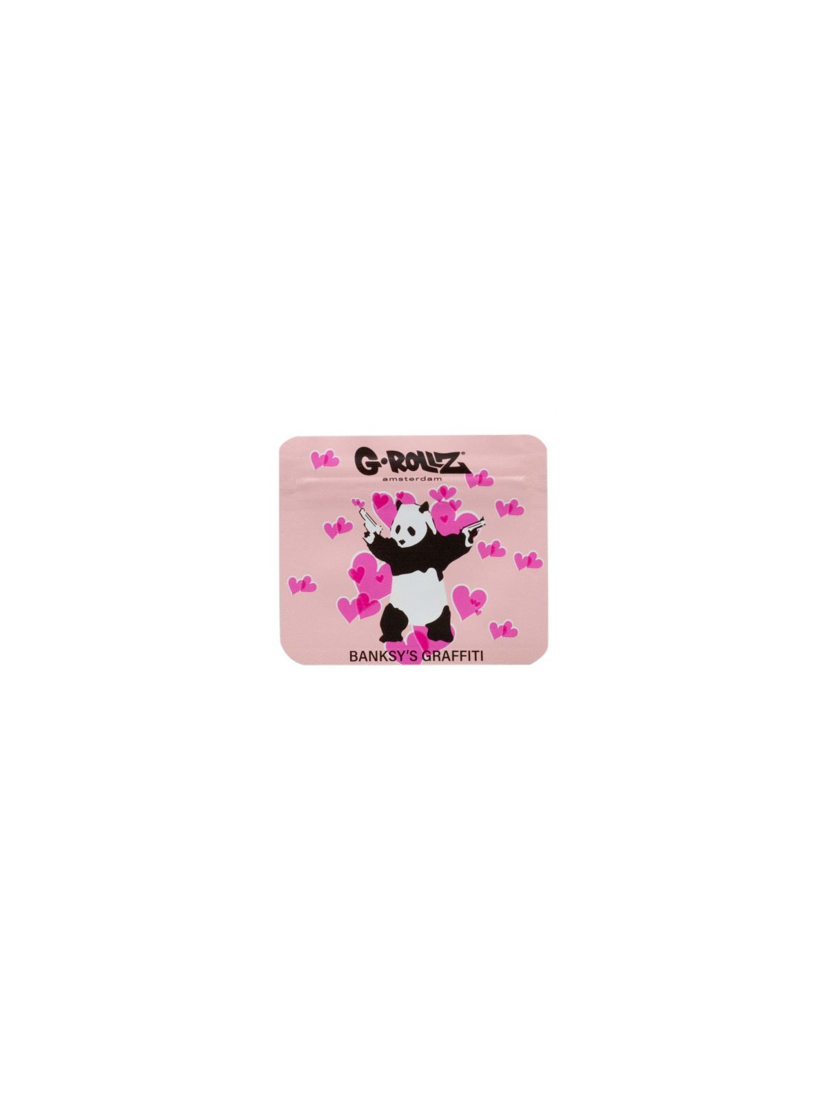 Pungi zipp anti-miros Banksy's Graffiti 'Panda Gunnin' 70x60mm